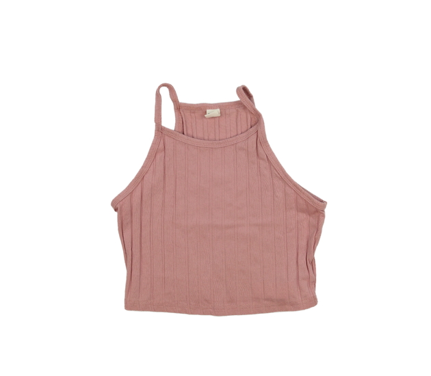 Růžový crop top 