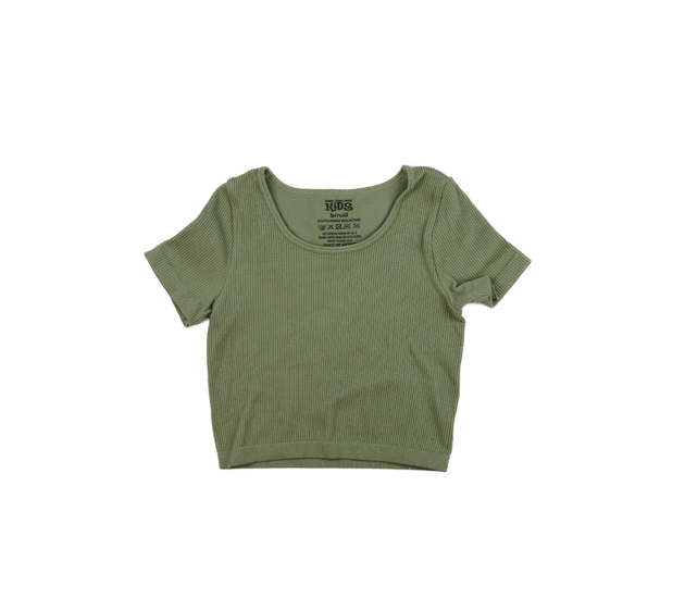 Zelený elastický crop top