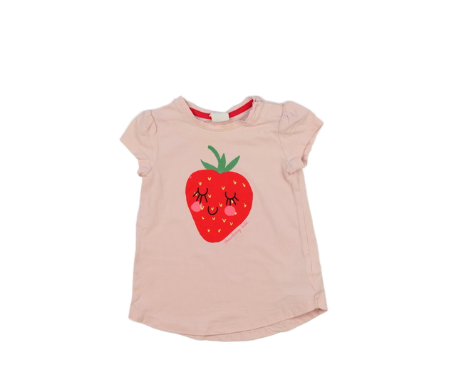 Růžové triko s jahodami H&M