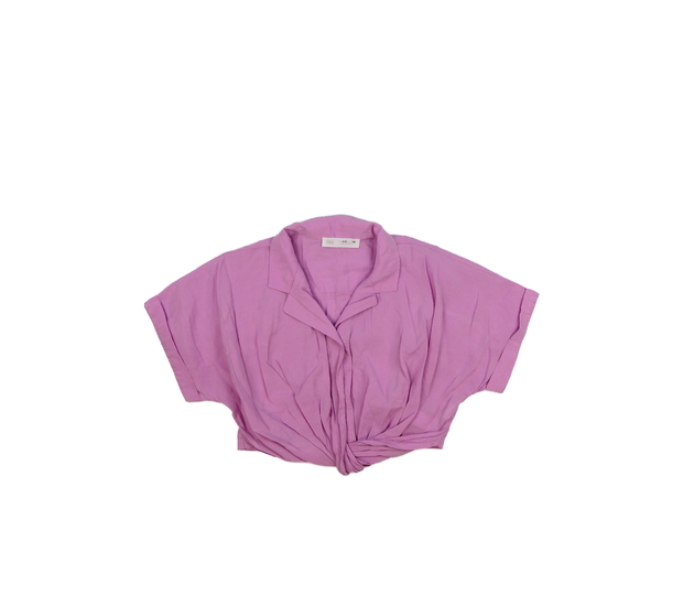 Růžová crop košile Zara