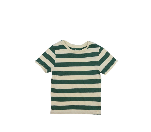 Krémovo-zelené pruhované triko H&M
