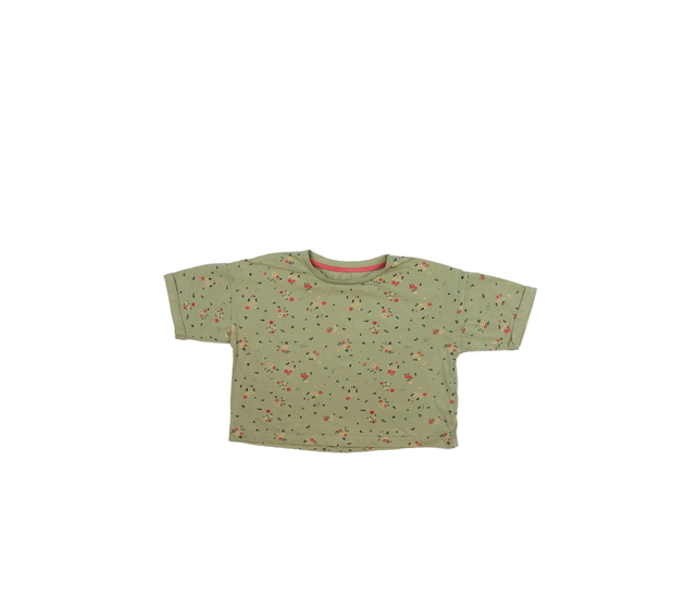 Zelený květinový crop top George