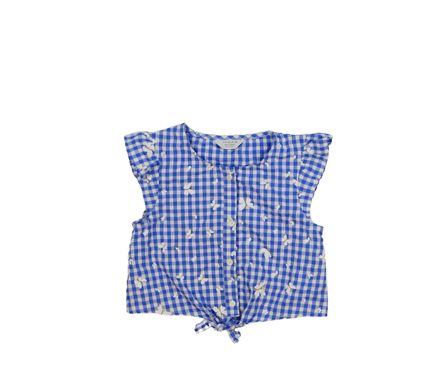 Kostkovaný crop top s motýlky Primark 