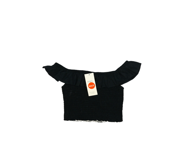 Nový černý prošívaný crop top M&S