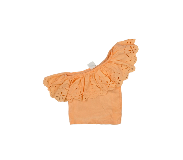 Oranžový crop top s volánkem Zara