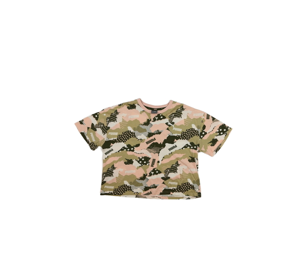 Růžový vzorovaný crop top Puma 