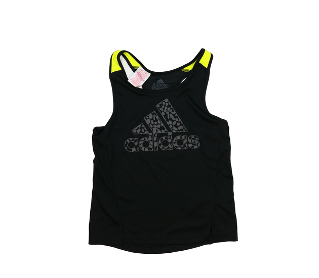 Černé sportovní tílko se žlutými detaily Adidas 