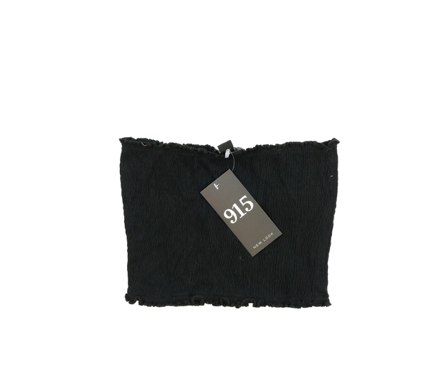 Nový černý prošívaný crop top New Look 