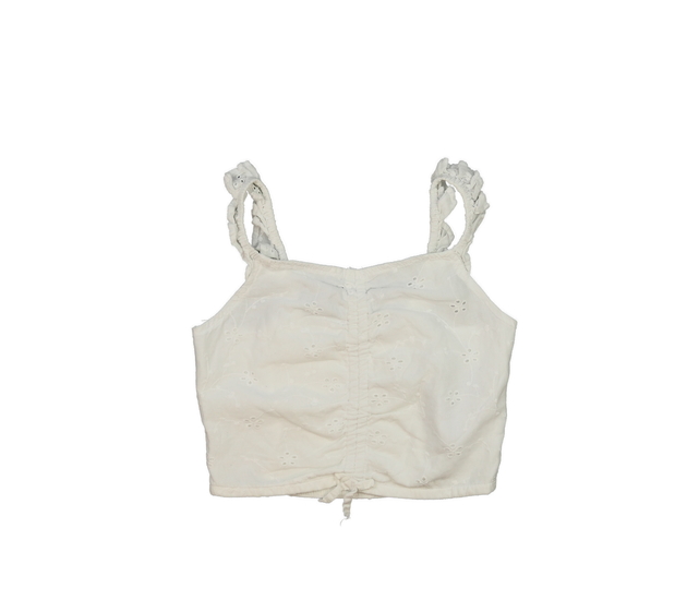 Bílý madeirový crop top Primark 