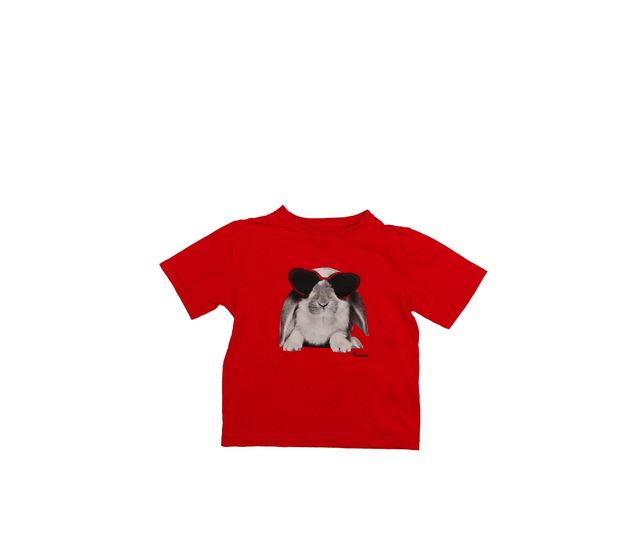 Červené triko se stylovým králíkem 