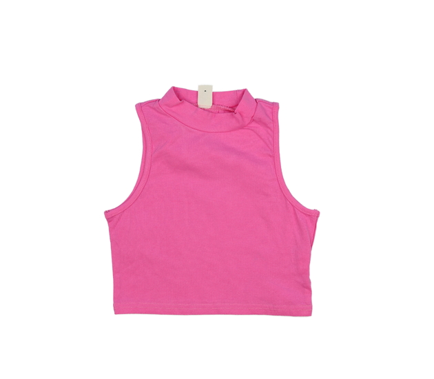 Růžový crop top 
