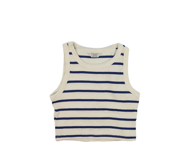 Krémovo-modrý crop top Primark 