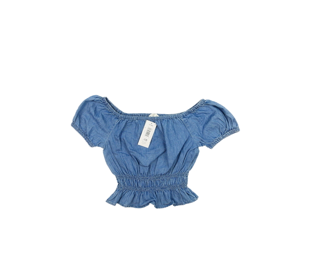 Nový modrý riflový crop top 