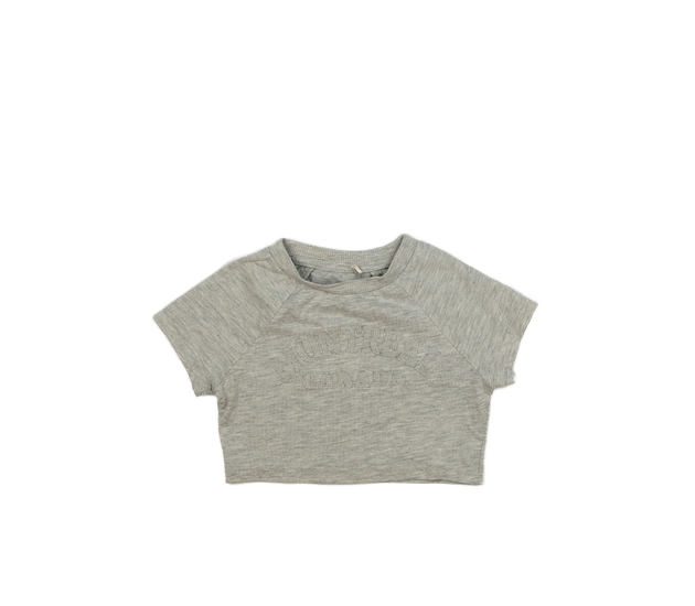Šedý melírovaný crop top George