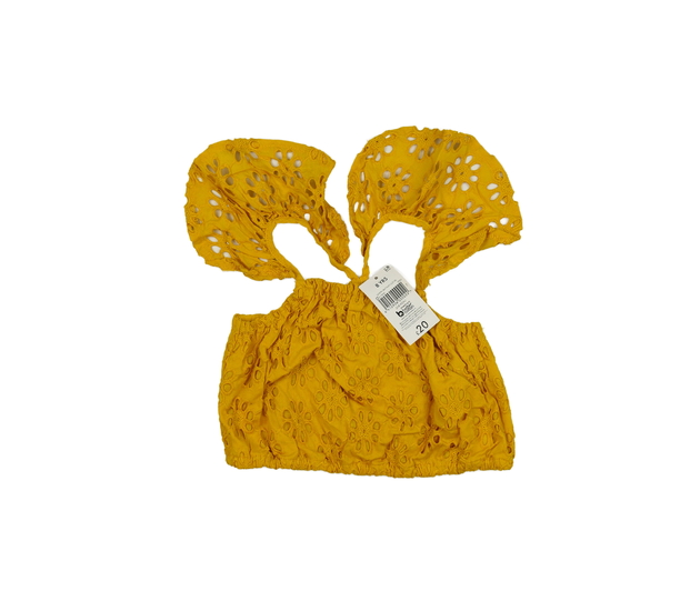 Nový žlutý madeirový crop top 