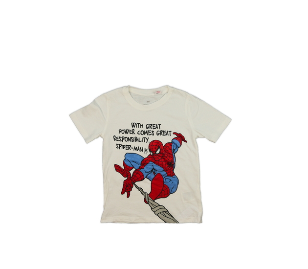 Krémové triko Spider-man H&M