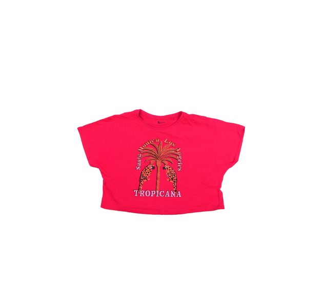 Sytě růžový crop top Tu 