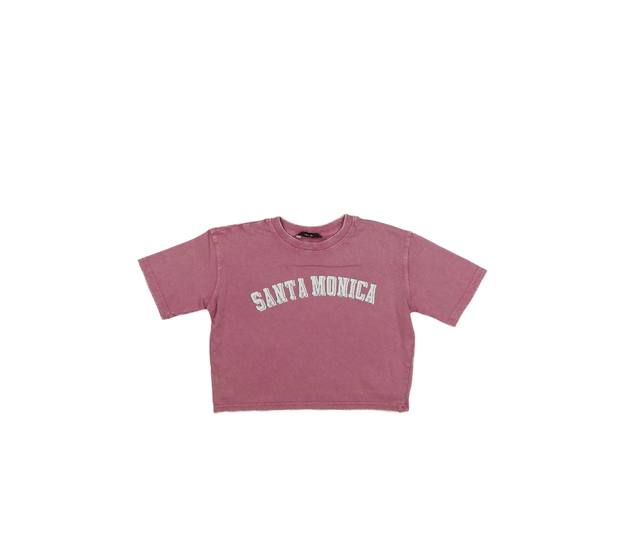 Růžový crop top s nápisem George