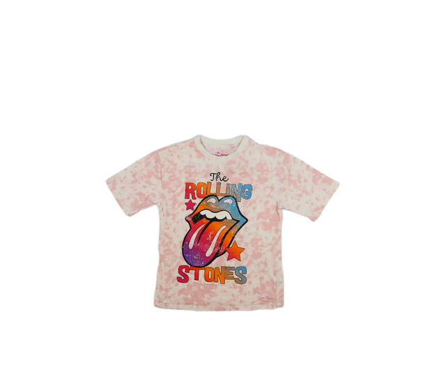 Růžové melírované triko The Rolling Stones 