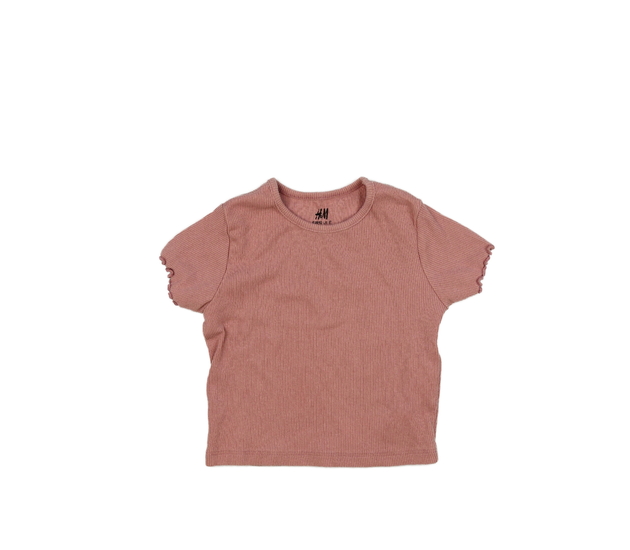 Růžové žebrované triko H&M