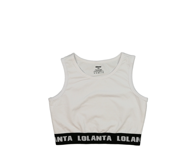 Bílý sportovní crop top 