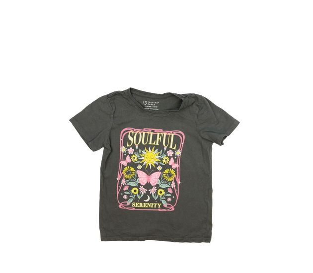Šedé triko s květinami Primark 