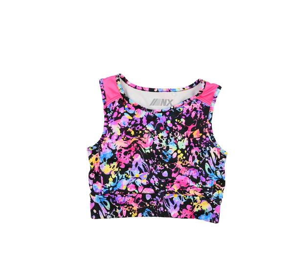 Černý vzorovaný sportovní crop top Next