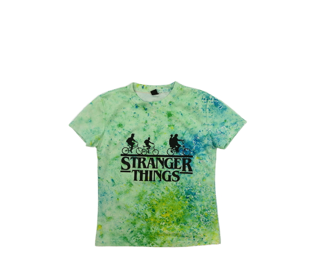 Zelené vzorované triko Stranger Things 