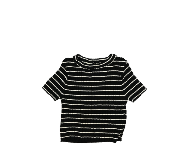 Černý  žebrovaný teplejší crop top H&M