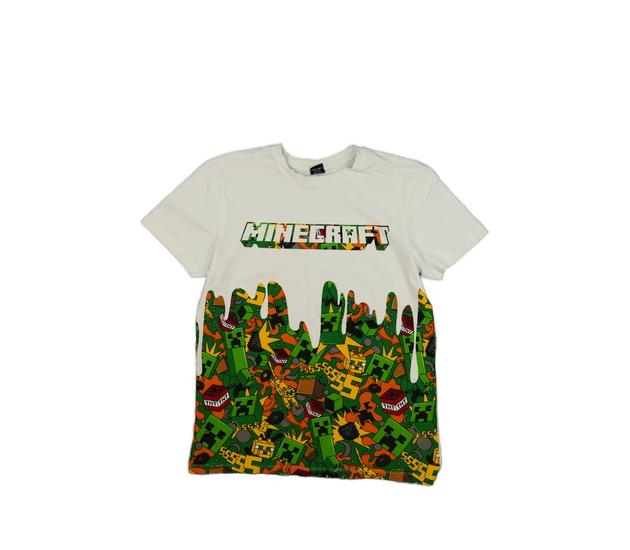 Bílé triko s motivem Minecraft George