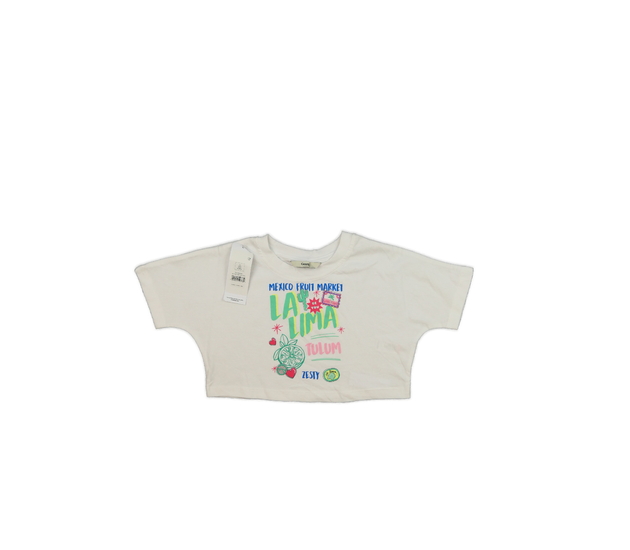 Nový bílý crop top s nápisy George