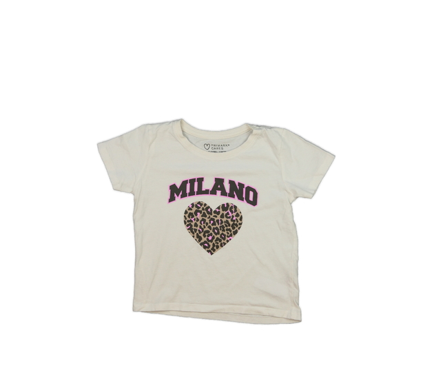 Krémové triko se srdcem Primark 