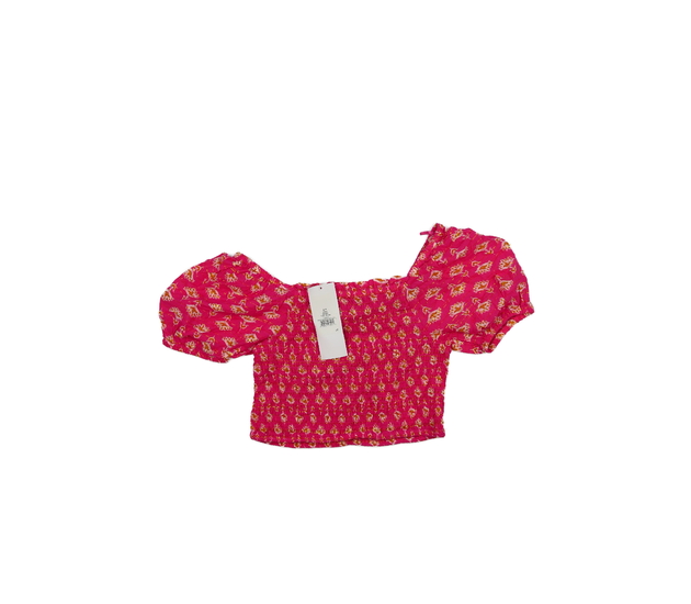 Nový růžový prošívaný crop top George