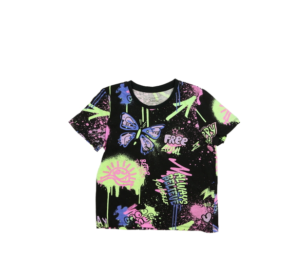Černé stylové vzorované triko Primark 