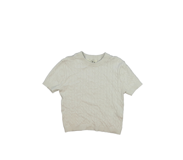 Bílé krátké teplé vzorované triko H&M