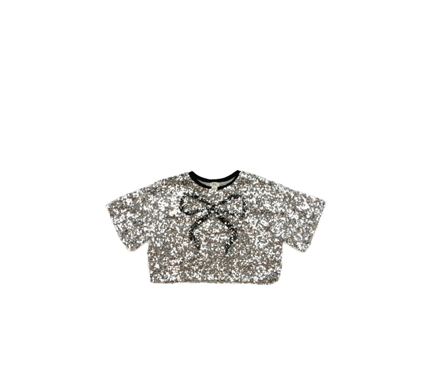 Flitrovaný crop top River Island 