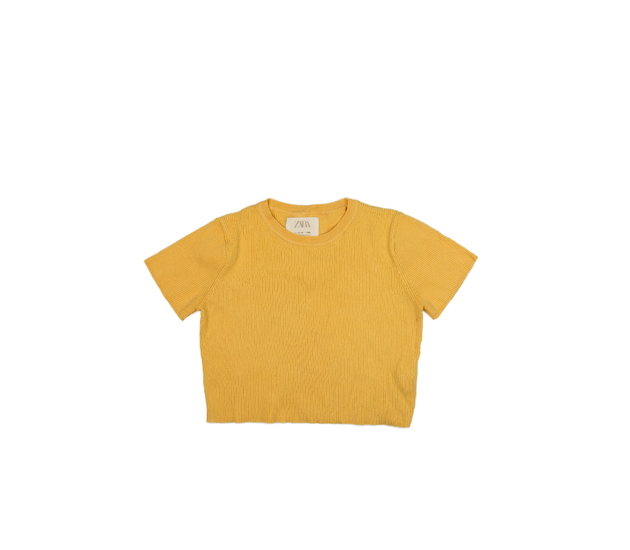 Žlutý teplý crop top Zara