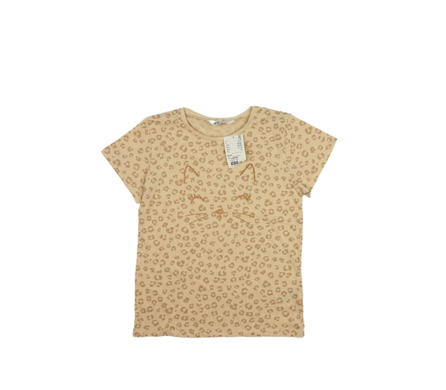 Nové hnědé triko s kočičkou H&M