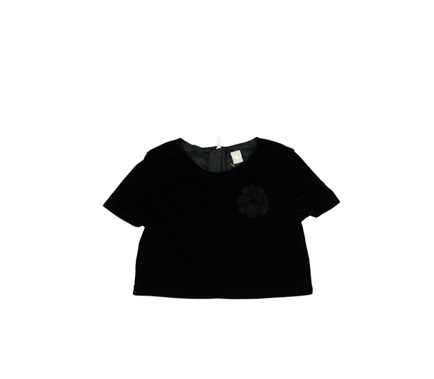 Černý semišový crop top Tu