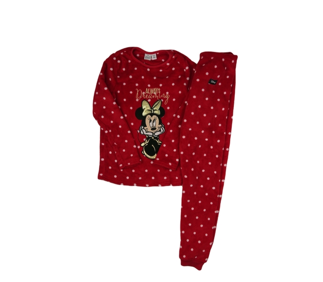 Červené teplé pyžamo Minnie Disney Primark