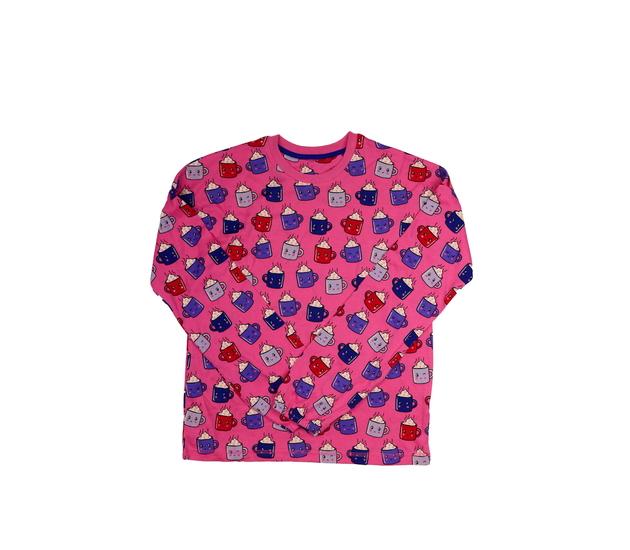 Růžové pyžamové triko se šálky George