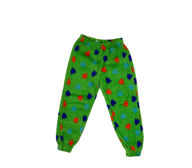 Zelené chlupaté pyžamové kalhoty 
