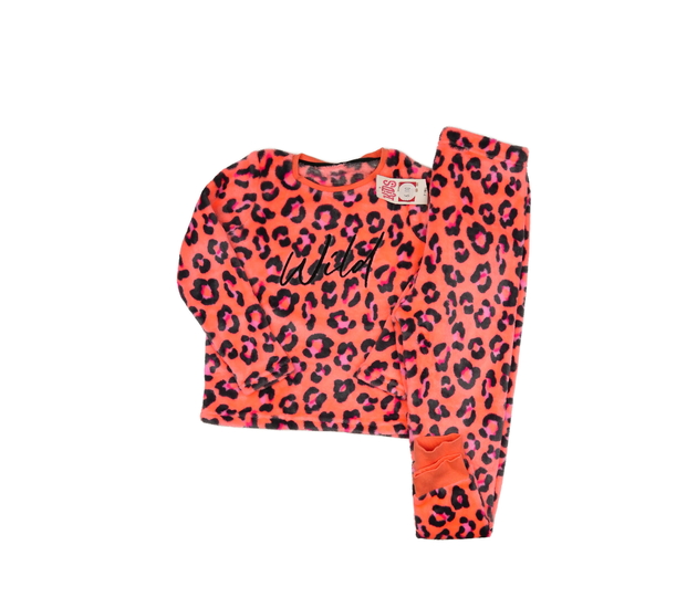 Nové růžové vzorované hebké pyžamo 