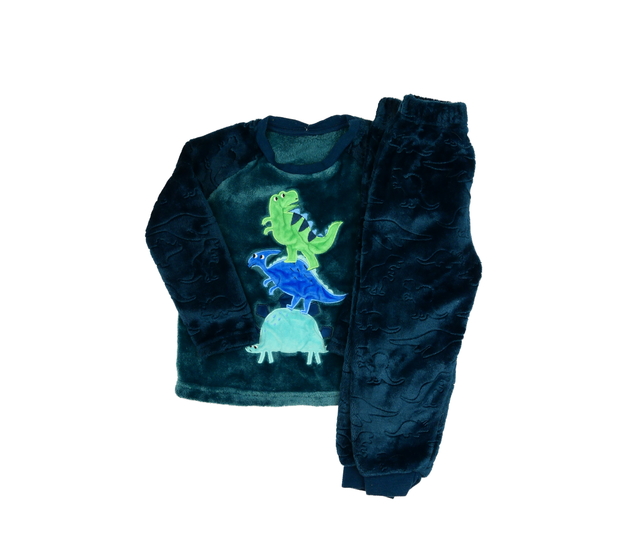 Tmavé teplé dinosauří pyžamo Nutmeg