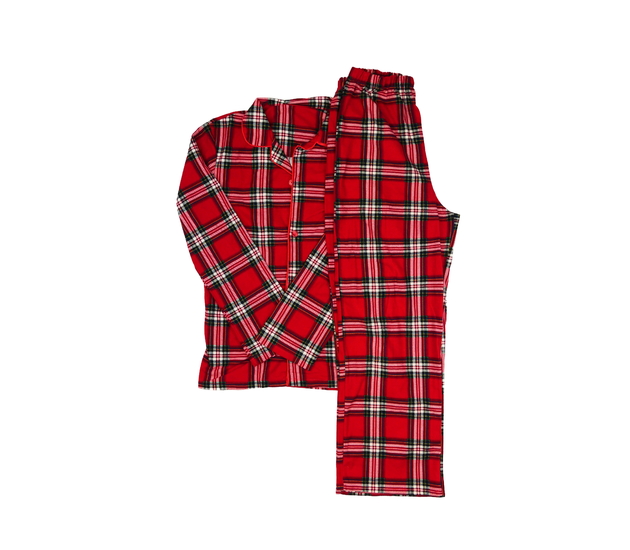 Červené pruhované pyžamo 