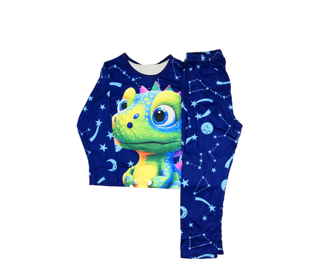 Modré pyžamo s dinosaurem 