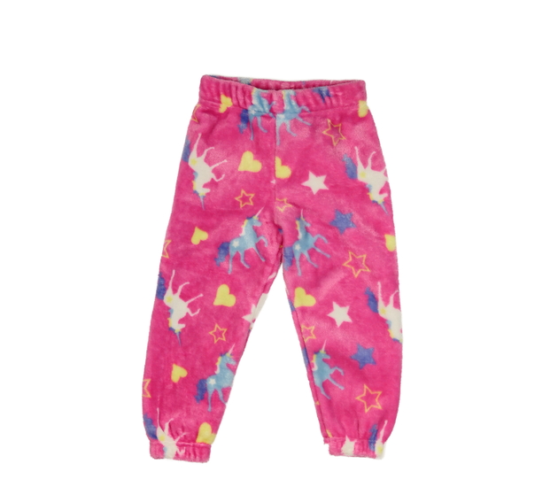 Růžový vyteplený pyžamový spodek s jednorožci 