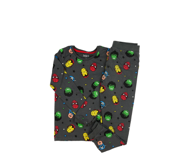 Šedé pyžamo s hrdiny Marvel M&S