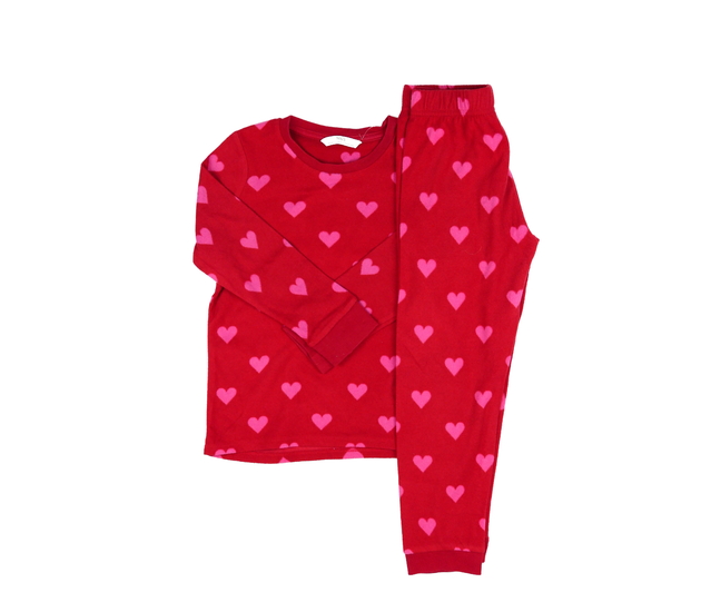 Červené teplejší pyžamo se srdíčky M&S