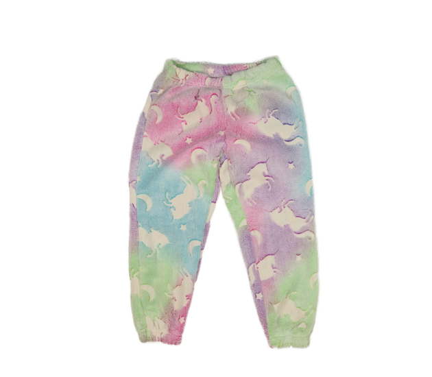 Batikované teplé pyžamové kalhoty s jednorožci